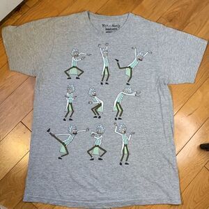 Rick and Morty AdultSwim Cotton/poly blend Gray T shirt size M
